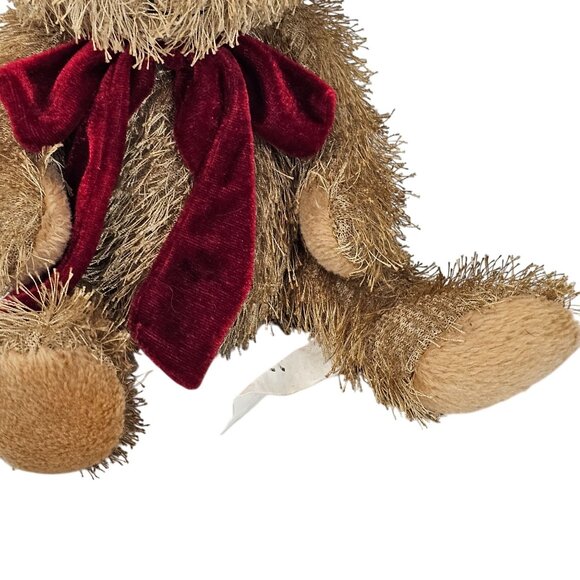 VTG Plush Teddy Bear Red Velvet Bow Cute Soft Kids Baby Gift Toy Birthday - Picture 8 of 13